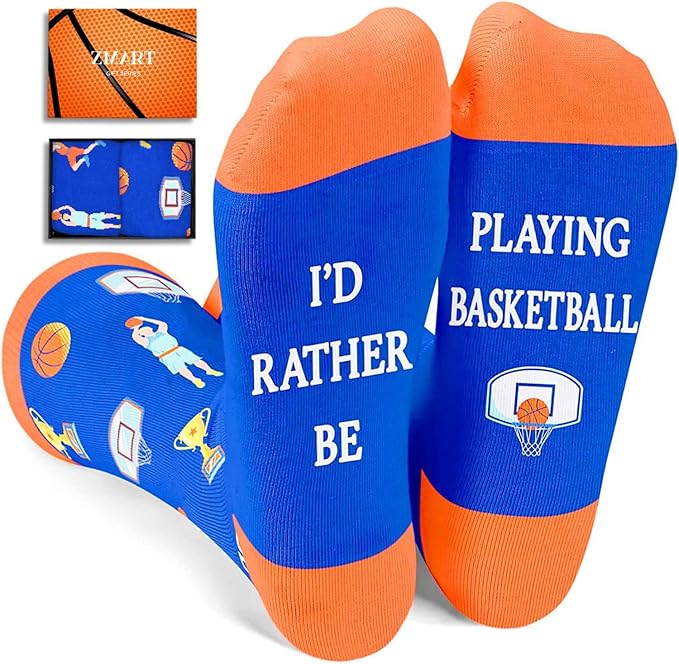 Zmart Sport Gifts for Men - Softball Basketball Volleyball Wrestling Plane Bike Socks