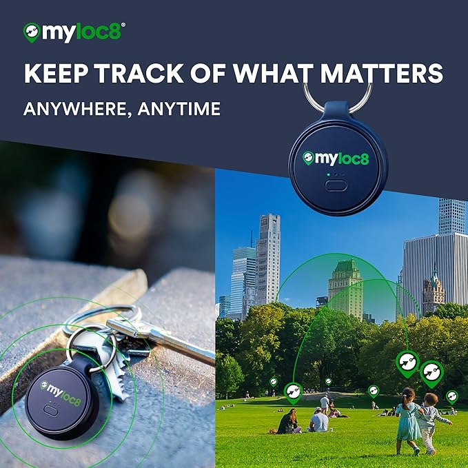 Highly Precise GPS Tracker for Keys, Backpack, Luggage & Kids – Built-in SIM, SOS Button - Smart Tag with Real-Time Tracking, Waterproof, iOS & Android Locator Device (4-Mo Subscription Included)