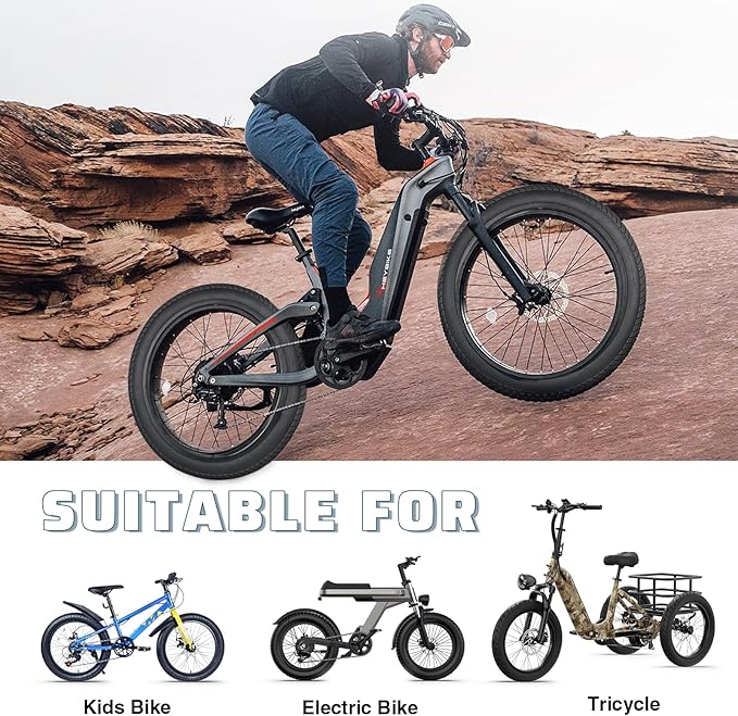 MEGHNA Fat Bike Tire 16/20/24/26 inch Electric Bike Tire Fat Tire 16/20/24/26 x 3.0 inch Heavy Duty Knobby Anti-Slip Foldable Replacement All Terrain Tire for E-Bike Snow Bike Fat Bike