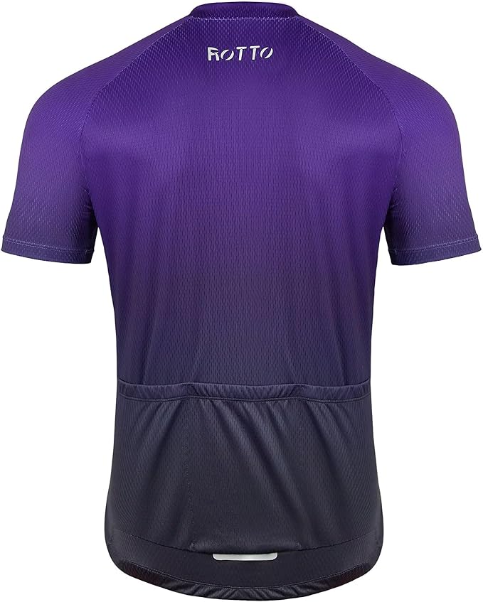 ROTTO Cycling Jersey Mens Bike Shirt Short Sleeve Gradient Color Series