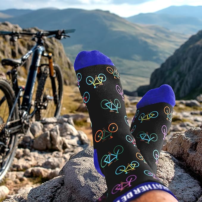 Cycling Socks - Gifts for Cyclists, Mountain Bike Accessories, Bike Socks and Funny Biker Gifts for Men