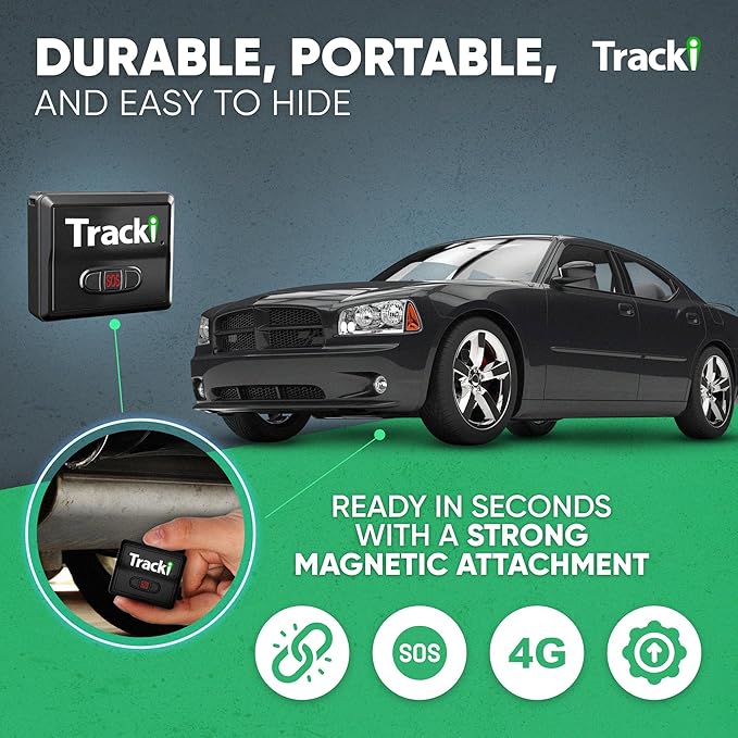 Tracki GPS Tracker with Waterproof Magnetic Mini Box and +3500mAh Battery Extender for Vehicles - 4G LTE, US-Made Tech Small GPS Tracking Device for Car, US & Worldwide (Subscription Required)