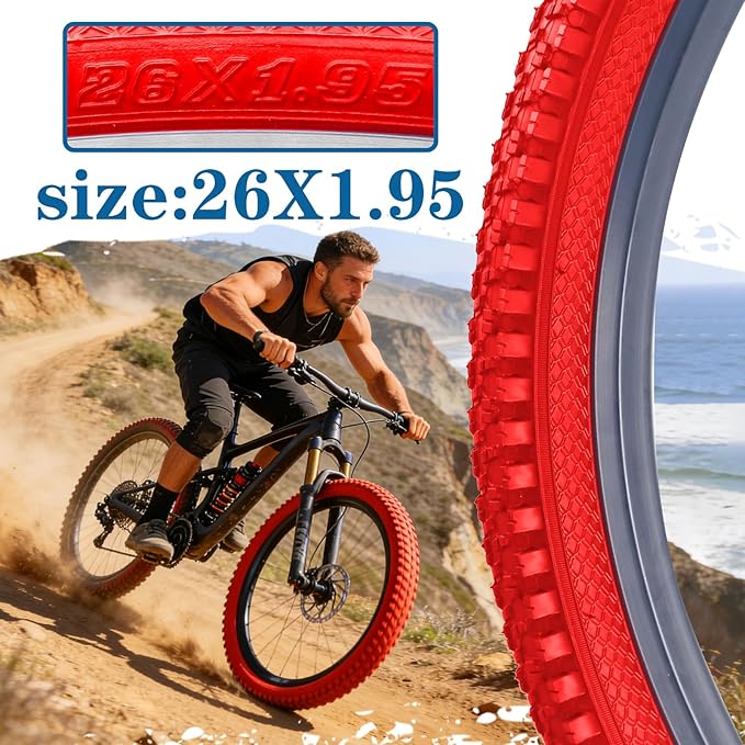 SIMEIQI Bike Tires 26x1.95 Inch Bike Tire for Mountain Foldable Replacement Bicycle Tire