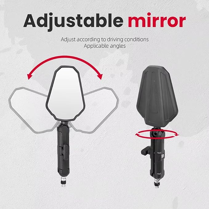 Adventure Motorcycle Mirrors, Foldable Motorbike Rear View Side Mirror with 7/8" Handlebar Mount 8mm 10mm Screws, Universal Motorcycle Mirror Fit for Scooter Moped Dirt Bike Quad Scooter Electric Bike