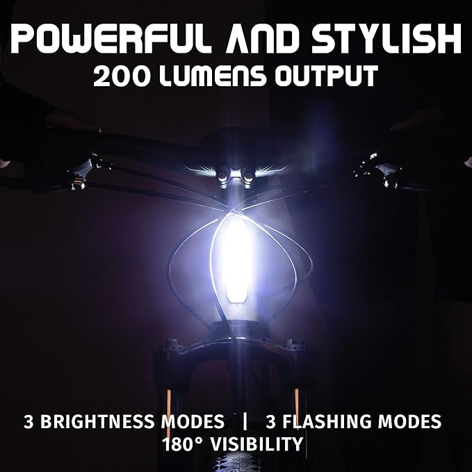 Apace Illuma ZT3000 USB Rechargeable Front Bike Light with 200 Lumens Light for Optimal Visibility on Bike