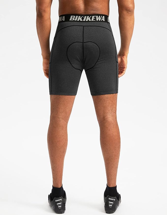 Men's 4D Padded Bike Shorts Cycling Underwear Biking Bicycle Padding Shorts for Men Side Pockets