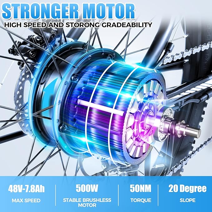 ANCHEER 26" Electric Bike for Adults, [Peak 750W Motor] Electric Mountain Bike, 22 MPH Commuter Ebike, 55 Miles Adults Electric Bicycle with 48V/374Wh Battery, LCD Display, 21 Speed, Front Suspension