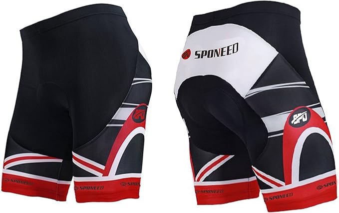 sponeed Men's Cycle Shorts Biking Pants Gel Padding Bicycle Ride Bottoms for Road Bikie