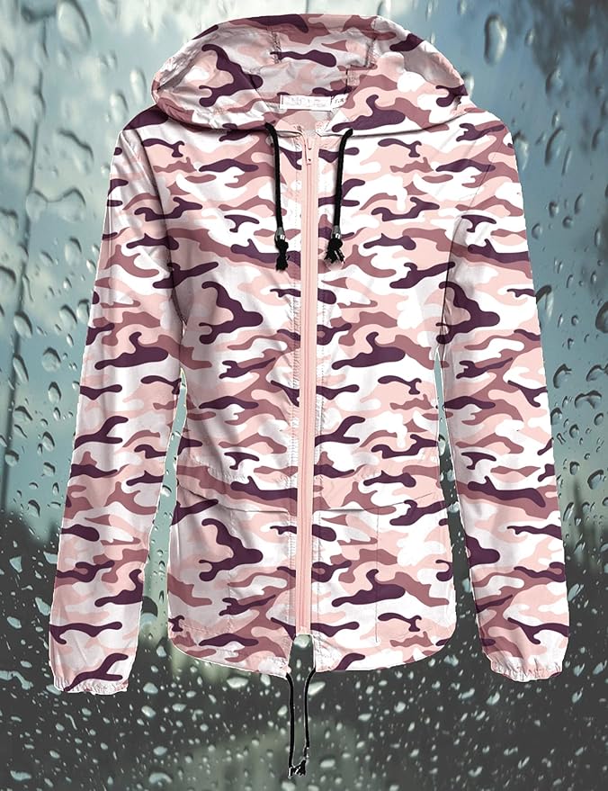 Avoogue Raincoat Women Lightweight Waterproof Rain Jackets Packable Outdoor Hooded Windbreaker