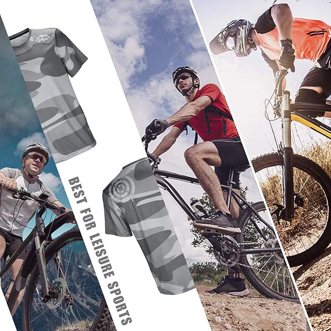 Wisdom Leaves Mens Mountain Bike Jersey Short Sleeve MTB Shirts Moisture-Wicking and Quick-Dry