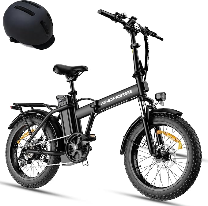 Foldable Electric Bike, Peak 983W Motor Ebike, 40-70 Miles & 20 MPH, 48V Removable Battery, 20" Fat Tire All-Terrain Electric Bicycle for Adults with 7-Speed, Suspension, Rear Rack, UL2849 Certified