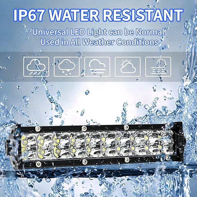 60W 4200LM Dirt Bike LED Light Bar, 12V Plug & Play Motorcycle Handlebar Light Kit for 7/8" CRF XR KX KLX TTR PW RM Pit Bike ATV UTV, Universal Front Auxiliary Driving Light