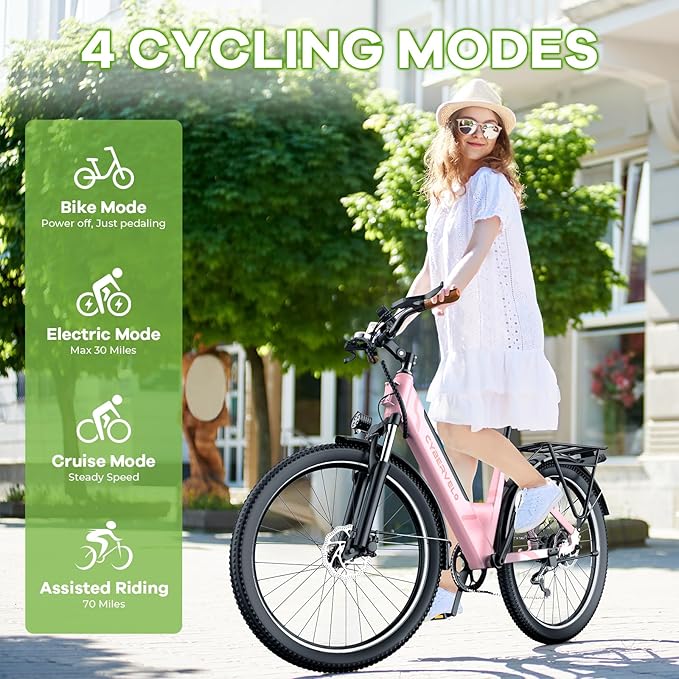 YorkE 26“ Electric Bike for Adult,1000W Peak, up 80 Miles Removable Battery Ebike,Adult Electric Bicycles for All Terrain,Men Women E Bike, 7-Speed