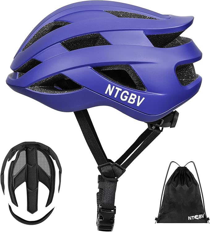 Adult Bike Helmet for Men/Women with Helmet Bag 2 Removable Moisture-Wicking Liners Adjustable Dial Comfort Fit Lightweight Shockproof CPSC 1203 Safety Certified for Road-Ready/Urban-Commute/MTB