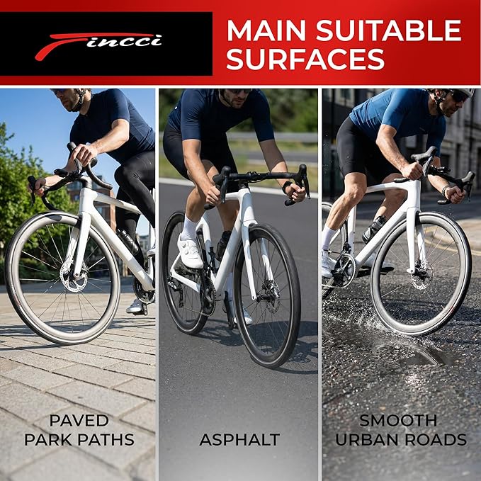 Fincci Conna Pair 700x23c Tires Road Bike 23-622 Foldable Bike Tire 60TPI with 1mm Antipuncture Protection for Cycling Racing Touring - Pack of 2 Bicycle Tires 700 x 23c