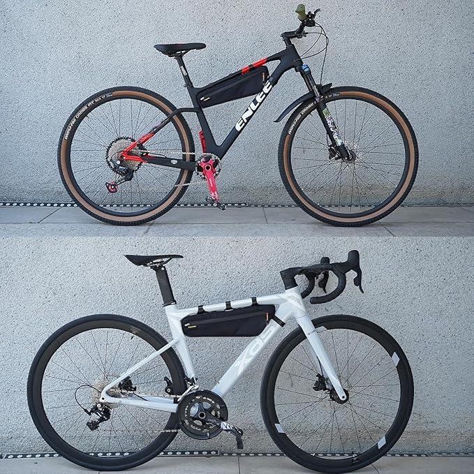 Bike Frame Bag - 2.5L Waterproof Cycling Triangle Bag with Side Pocket, Bicycle Under Tube Storage for Gravel, MTB, Road Bike (2.5L)