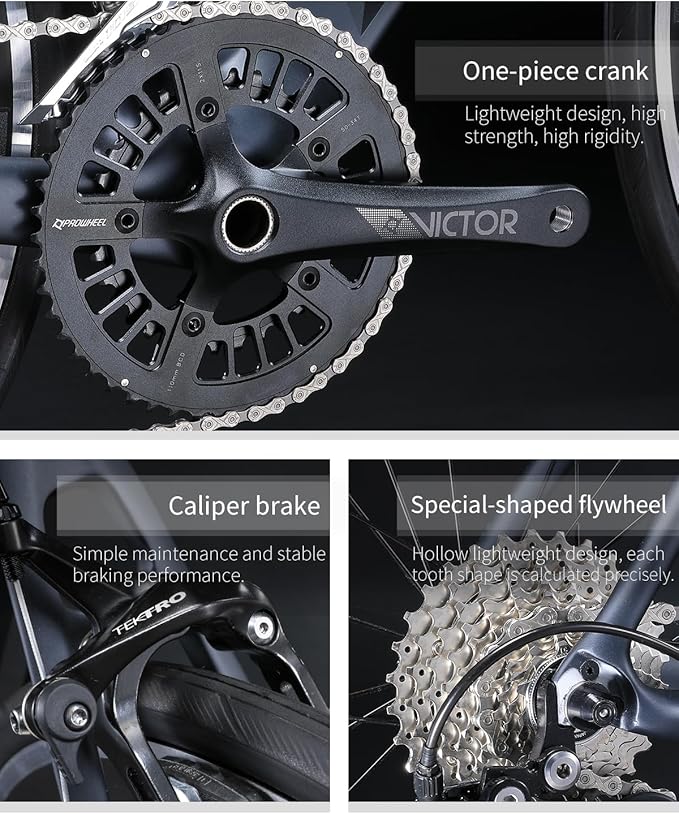 KOOTU Carbon Road Bike,700C Wheels Commuter Bicycle for Men and Women,Racing Bicycle with Shimano 105 R7000 22S Speeds Groupset Ultra-Light Bicycle