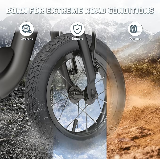 MEGHNA Fat Bike Tire 16/20/24/26 inch Electric Bike Tire Fat Tire 16/20/24/26 x 3.0 inch Heavy Duty Knobby Anti-Slip Foldable Replacement All Terrain Tire for E-Bike Snow Bike Fat Bike