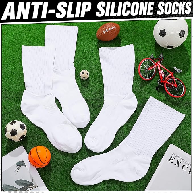Newcotte 3 Pairs Aerodynamics Socks Cycling Aerodynamics Socks Anti-slip Silicone Line Cycling Sports Running for Men Women