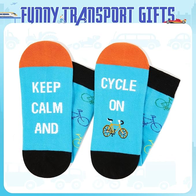 Zmart Transportation Gifts for Adult - Train Race Car Truck Bicycle Motorcycle Socks for Men