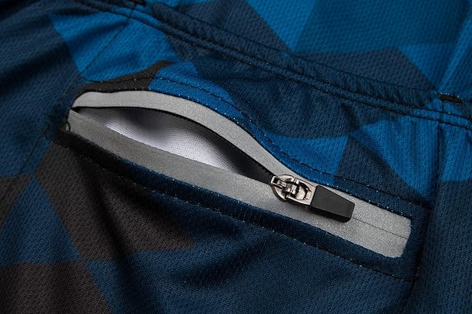 GCRFL Men's Cycling Jersey Long Sleeve Biking Shirt with 3+1 Zipper Pocket Breathable Quick Dry Bicycle Jersey