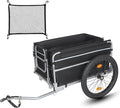 Lightweight Bicycle Trailer, Foldable Bike Cargo Trailer with Universal Hitch, Portable Bicycle Trailers Folding with Upgraded Fat Tires, for Camping, Groceries, 110 LBS Load Capacity