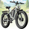 Electric Bike, 52V 25Ah 4000W Dual Motors, 24" Fat Tires Adult, 38mph Up to 110 Mile Range, Full Suspension, Hydraulic Brakes Class 3 Ebike, for Off-Road Mountain Riding Adventures