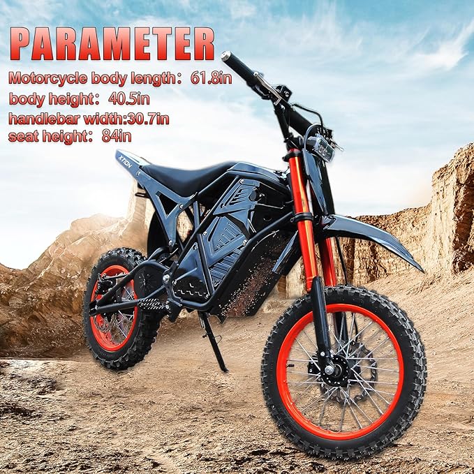 Electric Dirt Bike 3000W for Adults/Teens, 220Nm High-Torque Brushless Motor, 45° Slope Climbing, 38 MPH Off-Road Motorcycle with 48V 21Ah Removable Battery & Hydraulic Brakes