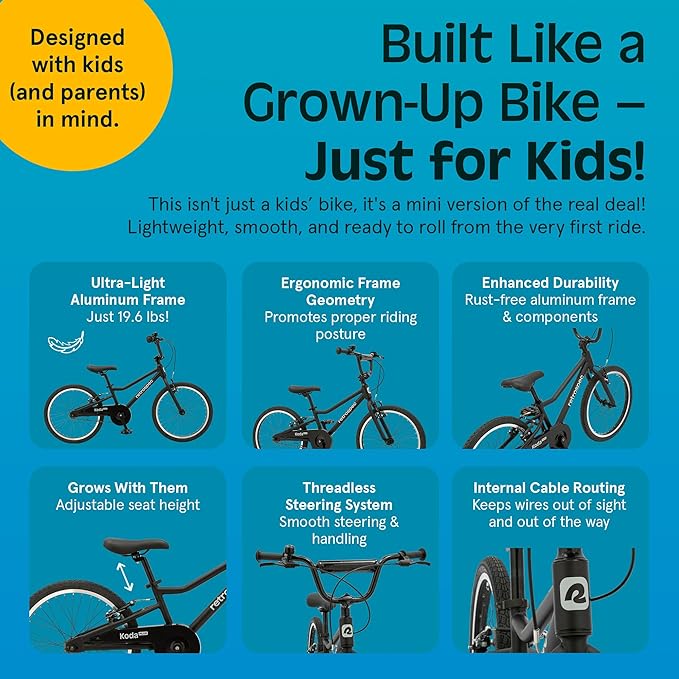 Retrospec Koda Plus Kids Bike for Boys & Girls Ages 6-8 Years - 20" Children's Bicycle, Adjustable Seat & Handlebars