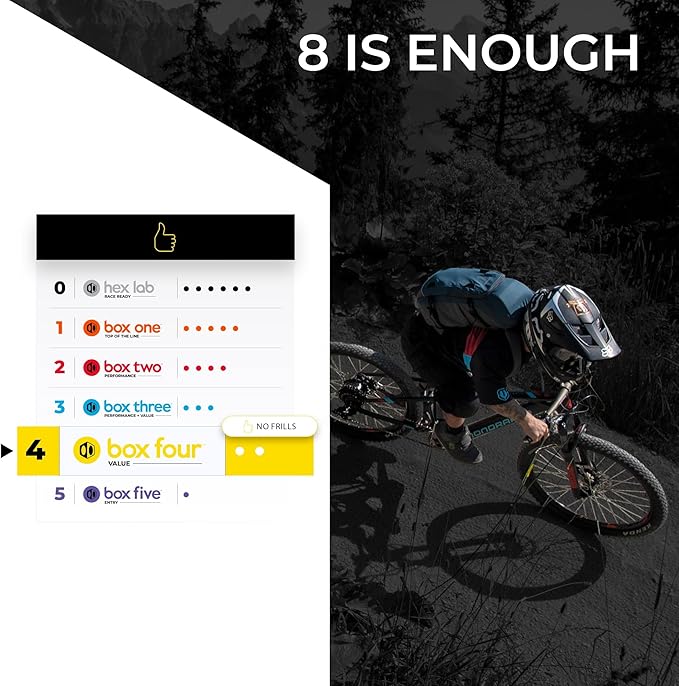 Box Four 8 Speed Multi Shift Non E-Bike and Single Shift E-Bike Cycling Groupset with Rear Derailleur, Shifters, Cassette, Chain, Shift Housing Kit Components Mountain Bike Drivetrain Upgrade