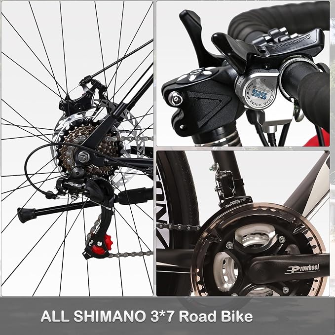 Road Bike, 54cm Frame, 700C Wheels, 21 Speed, Disc Brake, Men's/Women's Bicycle