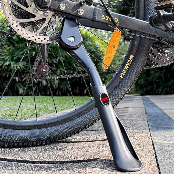 Bike Kickstand 24"-29", Adjustable Height, for Adult Bikes, Kids Bikes, Electric Bikes, Mountain Bikes, Fat Tire Bikes, Motorcycles, Requires 2 Holes in Chainstay (40mm Apart)