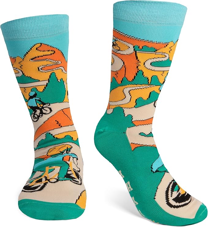 Lavley Bike Socks - Gifts for cyclists and mountain bikers - Fun holiday or birthday gift - Great stocking stuffer