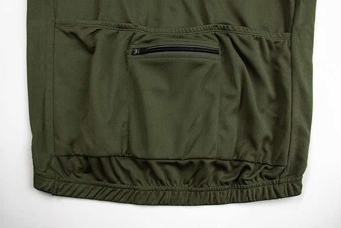 Men's Cycling Jersey Short Sleeves Bike Jersey 1/3 Zipper Solid Color Club Fit, Biking Cycling Shirt Zipper Pocket