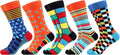 WeciBor Men's Dress Funny Crazy Colorful Novelty Combed Cotton Crew Socks 12 Pack - Size 7-10/10-13/13-15