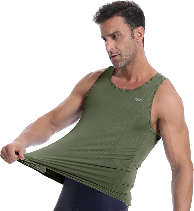 Lo.gas Sleeveless Cycling Jersey Men, Biking Base Layer Breathable and Lightweight with Back Pocket Sports Vest
