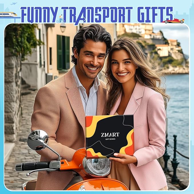 Zmart Transportation Gifts for Adult - Train Race Car Truck Bicycle Motorcycle Socks for Men