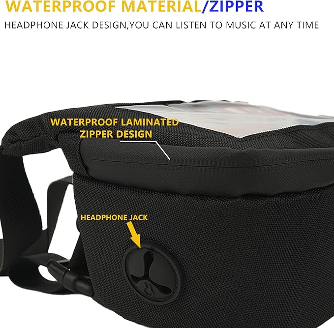 Bike Handlebar Bag – Waterproof Bicycle Handlebar Bag with Sensitive TPU Touchscreen Phone Holder, Front Frame Pouch for Road & Mountain Bikes, Large Capacity Cycling Storage Bag