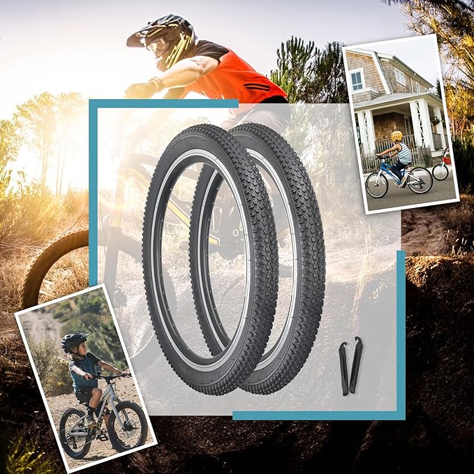 Hycline Mountain Bike Tire: 20/24/26/27.5-inch Folding Replacement High-Performance Wear-Resistant Bicycle Tires for MTB Off-Road Bike