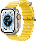 Apple Watch Ultra [GPS + Cellular 49mm] Titanium Case with Yellow Ocean Band, One Size (Renewed)
