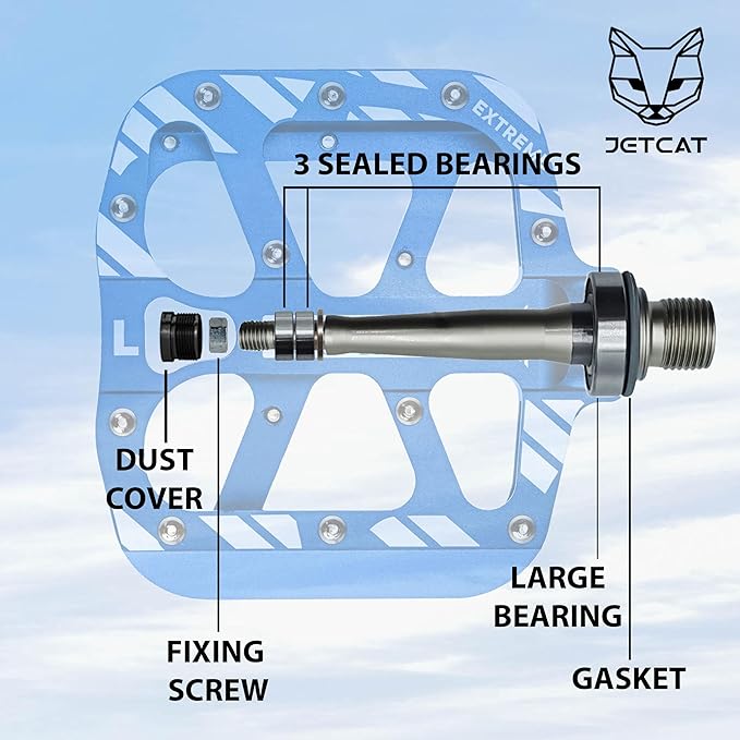 Mountain Bike Pedals Flat - MTB Pedals Flat, Bicycle Pedals, Road Bike Pedals, BMX Pedals, for BMX MTN Road Gravel EBike, Specialized Parts, Adults, Aluminum Metal Stamp 9/16"