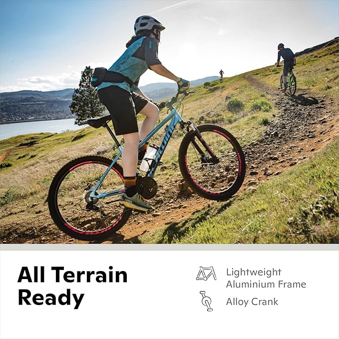 Schwinn High Timber Mountain Bike for Adult Youth Men Women Boys Girls, 24 to 29-Inch Wheels, 7 or 21-Speeds, Front Suspension, Aluminum and Steel Frame Options