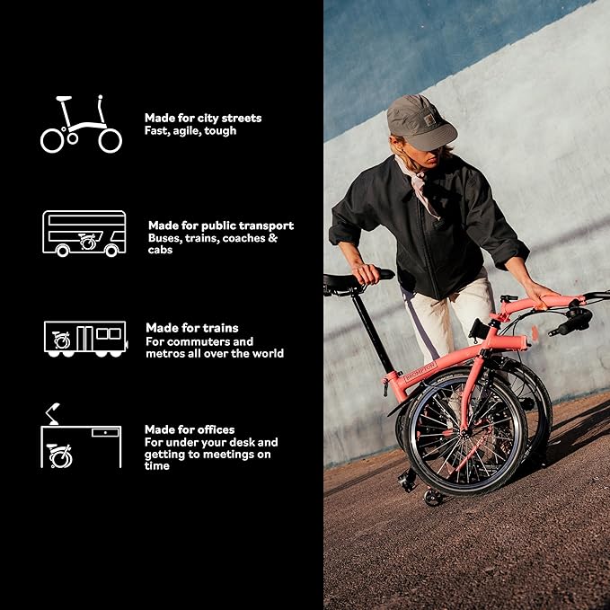 Brompton Folding Commuter Bike C Line 12-Speed | Compact, Lightweight, Urban Bike for Adults
