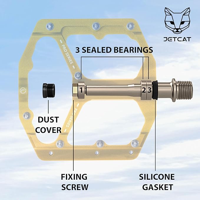 Mountain Bike Pedals Flat - MTB Pedals Flat, Bicycle Pedals, Road Bike Pedals, BMX Pedals, for BMX MTN Road Gravel EBike, Specialized Parts, Adults, Aluminum Metal Stamp 9/16"