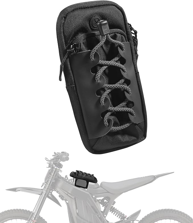 Dirt Bike Frame Bag,Motorcycle Frame Bag,Car Accessories Powersports Gear Bags,Universal Electric Vehicle Front Bags,Ebike Accessories,Suitable for Most Motorcycles,Dirt Bike (Black)