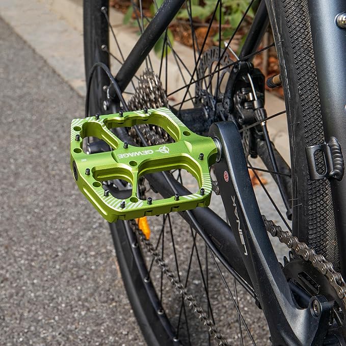 Mountain Bike Pedals -Bicycle Flat Pedals Aluminum 9/16" Sealed Bearing -Wide Platform for Road Mountain Gravel BMX MTB Bike Ideal for Downhill & Trail
