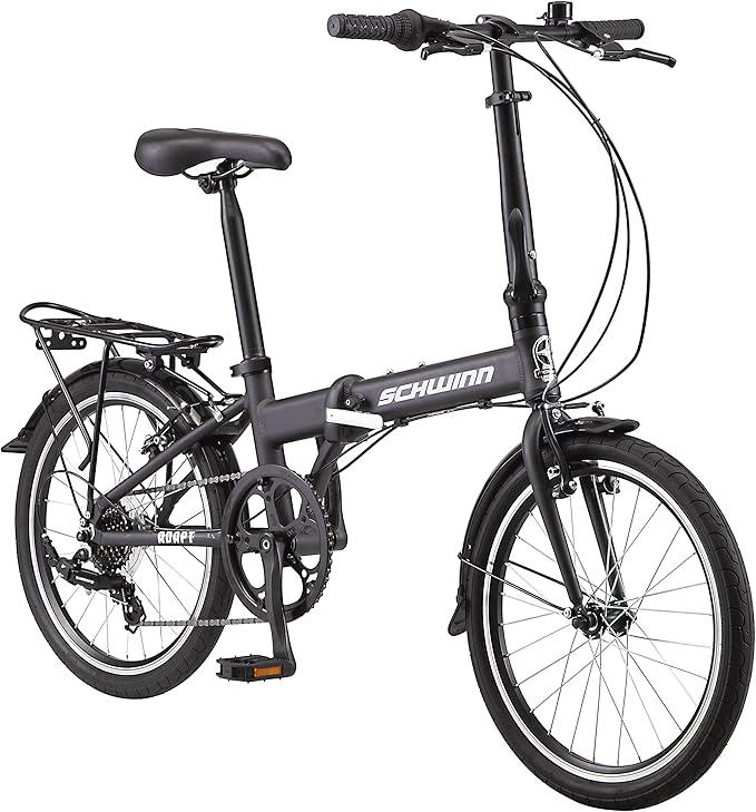 Schwinn Adapt U Folding Bike, 20-Inch Wheels, 7-Speed, Steel Blue