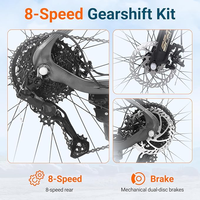 SPATIAL Mountain Bike, 20/24/26/27.5/29 inch Outdoor Cycling Bike,21/8 Speed Lightweight Aluminum Frame | Dual Disc Brakes,Adjustable Ergonomic Seat for Men Women Adult Teens