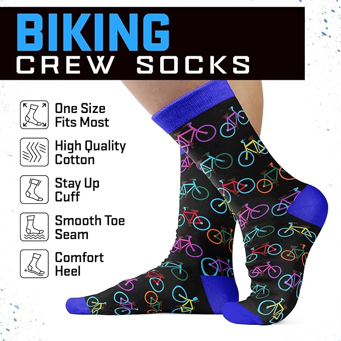 Cycling Socks - Gifts for Cyclists, Mountain Bike Accessories, Bike Socks and Funny Biker Gifts for Men
