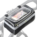 Bike Handlebar Bag for Phone - Top Tube Cycling Accessories with Waterproof Transparent Pouch for Adult Mountain and Road Bicycles with Reflective Material for Safety - Bikepacking Front Bag